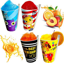 4Pack Plastic Cups with Straws Reusable Tumblers Cold Drinks Iced For Kids 400ML