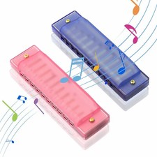 EASTTOP Harmonica set of 2 C 10Holes Diatonic Blues Harmonica for Kids Children