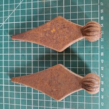 2  X Spear top weldable wrought iron Rail Heads Finials  for Gates 
