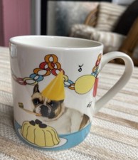 Ben De Lisi French Bulldogs Mug Christmas / Party Scene Fine China VGC