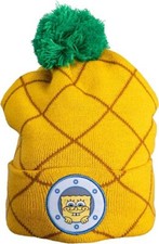 Unisex Adult Spongebob Squarepants Pineapple House with Pom Cuffed Beanie Hat