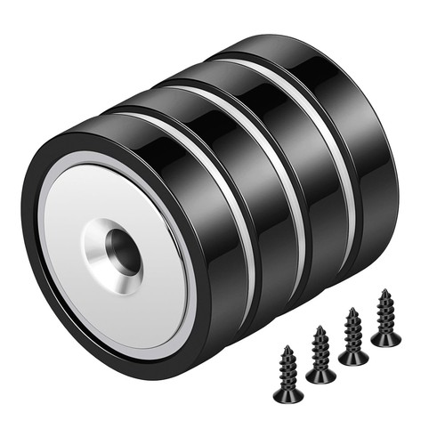 Neodymium pot magnets - 4x,