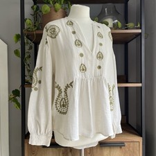 Zara Embroidered Top L 12 14