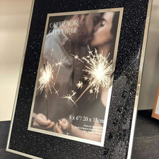 Black Glitter Glass Photo