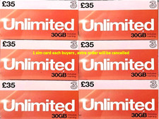 NEW UNLIMITED DATA Three Sim Card Pay As You Go international call 4g 20p cheap