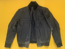 Zara Black Leather Bomber Jacket (L)