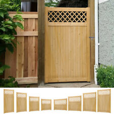 Garden Privacy Timber Gate - Rhombic Wooden Patio Door with Latch Fitting Kit