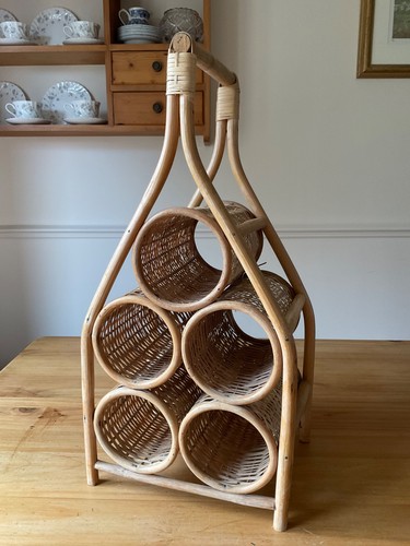 Vintage natural wicker wine - natural,