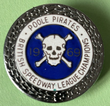 POOLE  PIRATES   BRITISH  LEAGUE  CHAMPIONS   SILVER   SPEEDWAY    BADGE