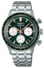 Seiko Racing Sports Chronograph (38.7mm) Green Dial / Stainless Steel SSB481P1