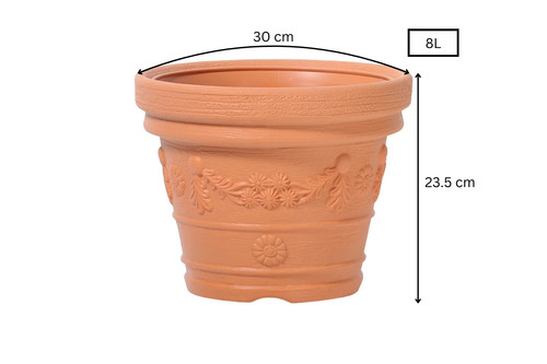 Terracotta effect plant pot - terracotta,