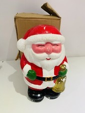 VINTAGE 60s GIANT FATHER CHRISTMAS SANTA CANDLE 30cm DECOR SCENE XMAS 30CM BA04