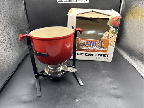Creuset fondue set - creuset, red