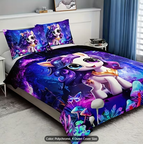 Big eyed unicorn duvet quilt - eyed,