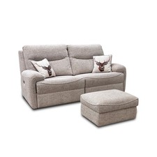 Furniture Village G Plan 'Amesbury' 3 Seater Recliner Sofa + Footstool Beige NEW