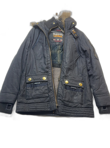 Superdry blue cotton parka - cotton,
