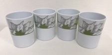 4 X Melamine Picnic Plastic Reusable Beaker Lotus Flower Tumbler Cup Used