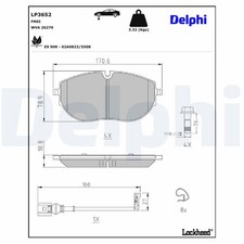 Lp3652 brake pad set - lp3652, disc