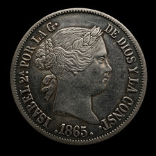 1865 Philippines 20 Centavos