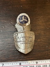 Vintage The Cyclists Touring Club CTC Members Enamel Brooch Badge Named Aberdeen