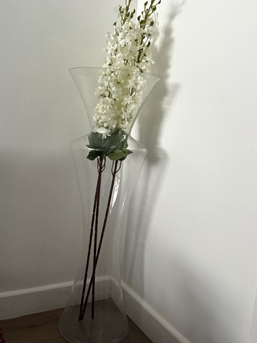Clear glass floor vase - clear,