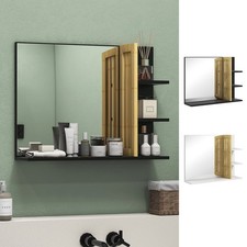 Modern Wall Mounted Bathroom Mirror with 4 Storage Open Shelves