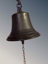Antique Solid Brass H 7” Ø7” Bell, Religious, Ship Or Pub? Great Tone 2.30kg