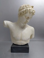 Ephebe bust sculpture on black