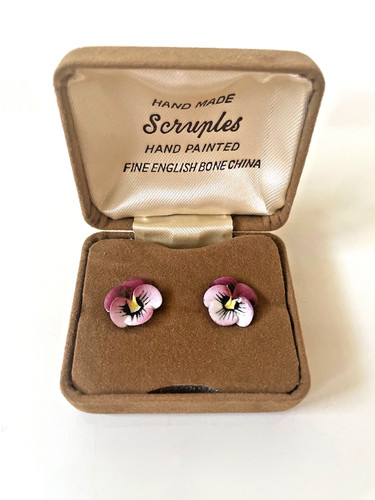 Pansy stud earrings handmade - stud,