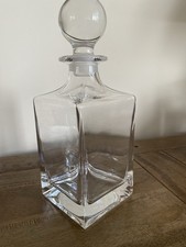Genuine TIFFANY  Square Plain Crystal Decanter With Stopper Used Once Excellent