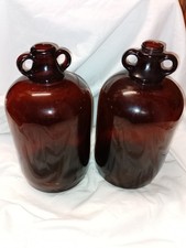2 X Demijohn 5 Litre Brown Glass. Free Postage 