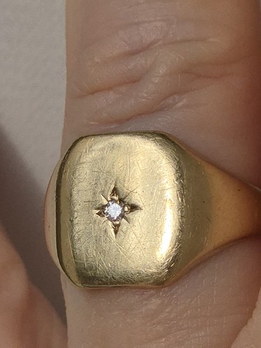 Mens 9ct gold gem set - gem,