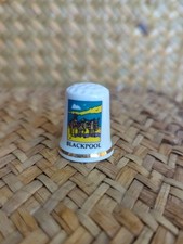 Collectible Thimble – Blackpool Donkeys Design with Gold Trim