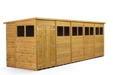 Empire Pent Garden Shed Wooden Tongue & Groove 20X6 20ft x 6ft Double Door Windo