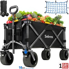 200KG XL Foldable Trolley Cart Heavy Duty Folding Wagon Beach Camping Garden NET