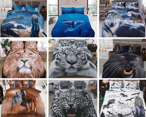Wolf printed animal duvet - wolf, 3d
