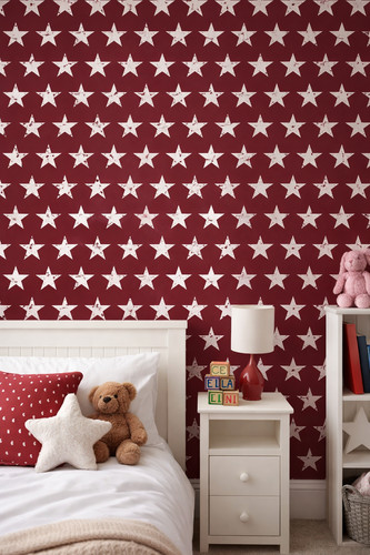 Red white stars superfresco - red, &
