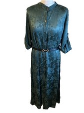 New Luella Green Damask Midaxi shirt Dress One Size UK 8-14