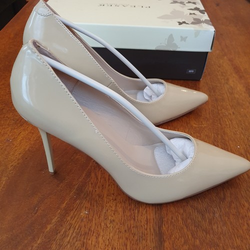 Pleaser cream patent heels - cream,