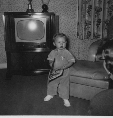 1950s boy holding - 1950s, book