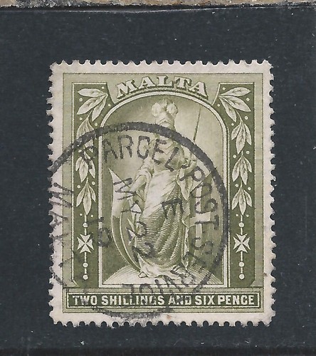 Malta 1914 2s6d olive green - malta,