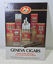 Vintage Geneva Cigar Cardboard Advertising Sign Man Cave Pub Bar Wall Decor Rare