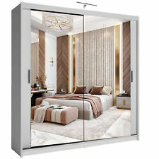 Milan Sliding 2 Doors Wardrobe 180cm With LED Light
