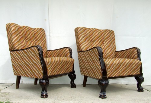 Pair art deco armchairs - pair,
