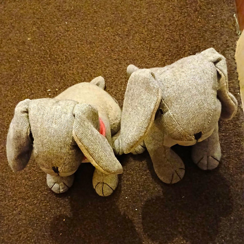Grey plush dog - plush, soft