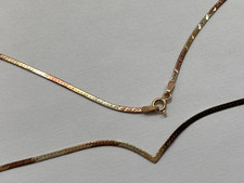 VINTAGE 9CT GOLD TRI COLOUR NECKLACE CHAIN