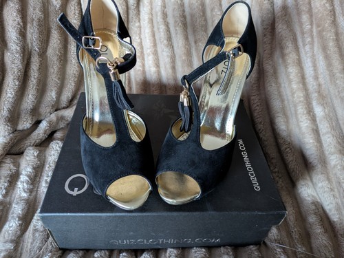 Quiz women black suede - black, peep