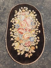 Vintage Chinese Floral Oval Beautiful Art Deco Home Decor Rug Carpet 154x87 cm