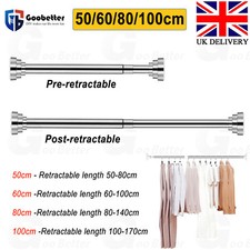Heavy Duty Clothes Rails Rod Stainless Steel Punch-free Telescopic Wardrobe Pole
