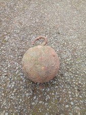 Antique Cannon Ball With Hook 4 Inches Diameter Cast Iron Collectable